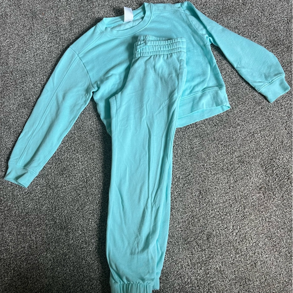 Athletic Kids Matching Set in Aqua Blue